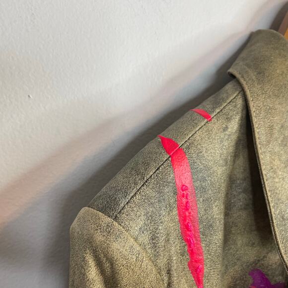 Wilsons Leather DIY Paint Splatter Hand Painted Art to Wear Blazer Jacket L - Picture 6 of 14